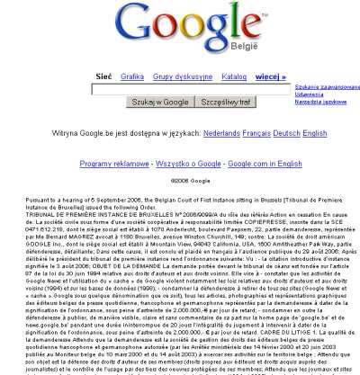 Google Belgium – po wyroku…