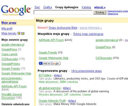 Grupy dyskusyjne Google 2