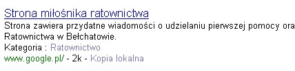 Google.pl Strona miłośnika ratownictwa