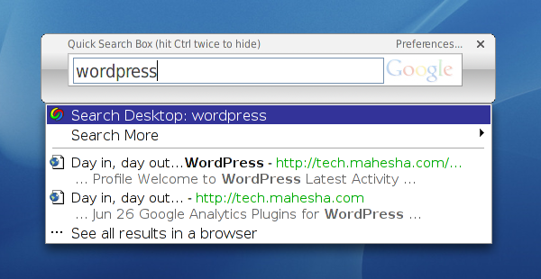 Google Desktop dla Linuksa