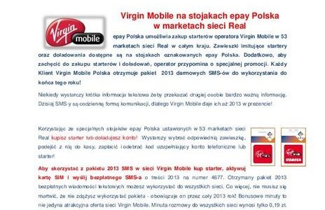 Virgin Mobile na stojakach epay Polska w marketach sieci Real