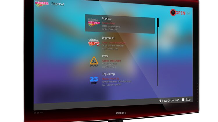 Popularna aplikacja muzyczna Open FM dostępna na telewizorach Samsung Smart TV, smartfonach i tabletach