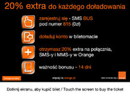 Doładowanie konta sieci Orange w żółtoniebieskich biletomatach ASEC to 20% ekstra do każdego doładowania