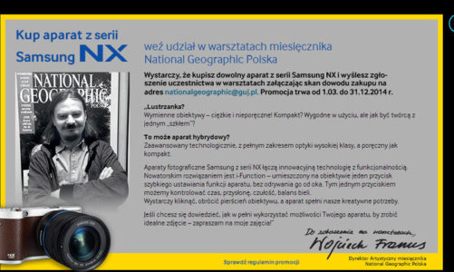 Profesjonalne szkolenie fotograficzne z National Geographic w komplecie z aparatami Samsung NX