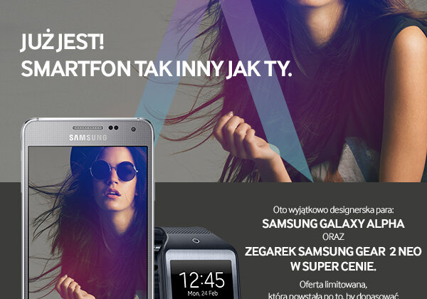 Samsung GALAXY Alpha w przedsprzedaży nowe produkty, usługi, technologie - Rozpoczęła się przedsprzedaż najnowszego modelu smartfona Samsung GALAXY Alpha. Urządzenie będzie można kupić w zestawie z Gear 2 Neo w cenie 2699 zł. Oficjalna sprzedaż modelu GALAXY Alpha rozpocznie się już 26 września.