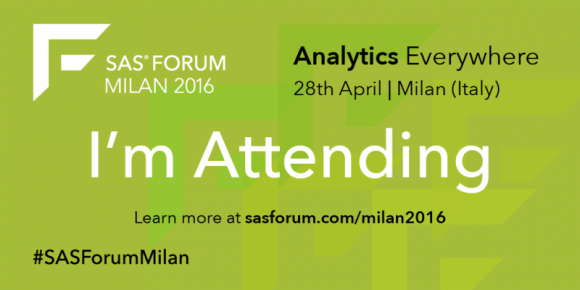 Rola analityki w innowacjach i transformacji cyfrowej na SAS Forum Milan 2016 BIZNES, IT i technologie - Przedstawiciele świata biznesu i nauki, eksperci z zakresu analityki oraz specjaliści data science przyjadą 28 kwietnia do Mediolanu, aby dyskutować na temat wpływu analityki na rozwój gospodarki i społeczeństwa.