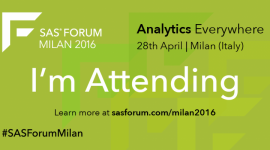 Rola analityki w innowacjach i transformacji cyfrowej na SAS Forum Milan 2016 BIZNES, IT i technologie - Przedstawiciele świata biznesu i nauki, eksperci z zakresu analityki oraz specjaliści data science przyjadą 28 kwietnia do Mediolanu, aby dyskutować na temat wpływu analityki na rozwój gospodarki i społeczeństwa.