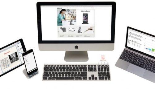 Wygodna obsługa nawet 4 urządzeń za pomocą jednej klawiatury Bluetooth.