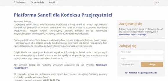 Sanofi przenosi Kodeks Przejrzystości do sieci BIZNES, IT i technologie - Firma Sanofi, we współpracy z agencją technologiczną Rockon, stworzyła stronę internetową sanofikodeks.pl. Jest to część projektu Kodeks Przejrzystości – samoregulacji firm farmaceutycznych, która ma na celu zwiększenie przejrzystości współpracy firm w środowisku medycznym.