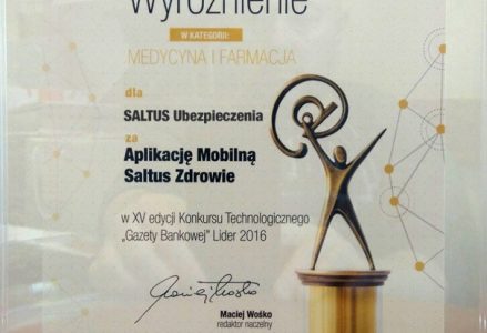 Aplikacja SALTUS ZDROWIE Liderem technologicznym 2016