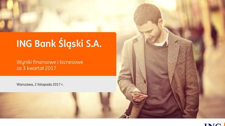 Klienci ING wybierają nowoczesne rozwiązania internet, technologie - W ciągu trzech kwartałów 2017 roku skonsolidowany zysk netto ING Banku Śląskiego wyniósł 1 036 mln zł, co oznacza wzrost o 4% w porównaniu z analogicznym okresem ub.r. ING zanotował wzrost podstawowych wielkości komercyjnych - wartości kredytów o 13%, a depozytów o 7%. Dzięki nowoczesnym rozwiązaniom cyfrowym większość kredytów gotówkowych w bankowości detalicznej oraz wniosków kredytowych po stronie korporacyjnej jest składanych przez internet.