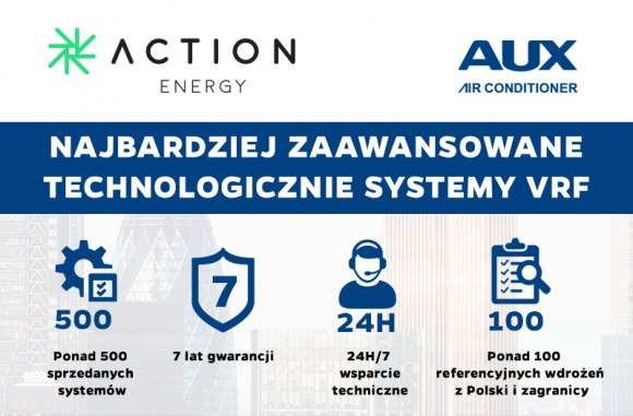 Oferta komercyjna od AUX z 7 letnią gwarancją BIZNES, IT i technologie - Polski dystrybutor marki AUX, firma Action Energy posiada w swojej ofercie urządzenia komercyjne z 7-letnią gwarancją!
