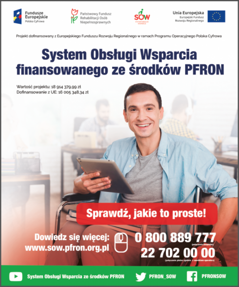 Konferencja prasowa projektu pn. „System Obsługi Wsparcia" BIZNES, IT i technologie - System Obsługi Wsparcia to nowoczesna platforma, za pomocą której osoby niepełnosprawne będą mogły składać wnioski o dofinansowanie ze środków PFRON będących w gestii Jednostek Samorządu Terytorialnego (JST), po raz pierwszy bez wychodzenia z domu.