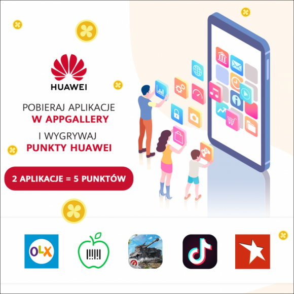 Nowe aplikacje w akcji „Pobieraj i wygrywaj” od Huawei – do zdobycia Punkty LIFESTYLE, IT i technologie - Rusza nowa odsłona akcji Huawei „Pobieraj i wygrywaj”. Użytkownicy sklepu z aplikacjami Huawei AppGallery mogą otrzymać Punkty Huawei za pobranie co najmniej dwóch z nowej puli 20 aplikacji obecnych w sklepie firmy.