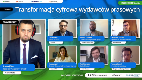Czołowi polscy wydawcy razem na temat digitalizacji BIZNES, IT i technologie - Czołowi wydawcy prasowi w Polsce dyskutowali o kierunkach działania w związku z transformacją cyfrową, która wyraźnie przyspieszyła w wyniku epidemii. Debata odbyła się podczas konferencji „Cyfrowa gospodarka – ewolucja czy rewolucja po COVID-19”, zorganizowanej przez e-Kiosk SA.