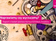 „Naprawiamy czy wyrzucamy”. Specjalny raport o zwyczajach Polaków sprawy społeczne, technologie - Zaledwie 30 proc. uczestników badania uważa, że warto naprawiać sprzęt RTV/AGD – wynika z raportu „Naprawiamy czy wyrzucamy”. Dokument przygotowany przez TAURON to pigułka informacji na temat postaw Polaków dotyczących zakupu nowego sprzętu RTV/AGD, naprawy urządzeń w przypadku awarii, a także postępowania w przypadku starych urządzeń nadających się do wyrzucenia.
